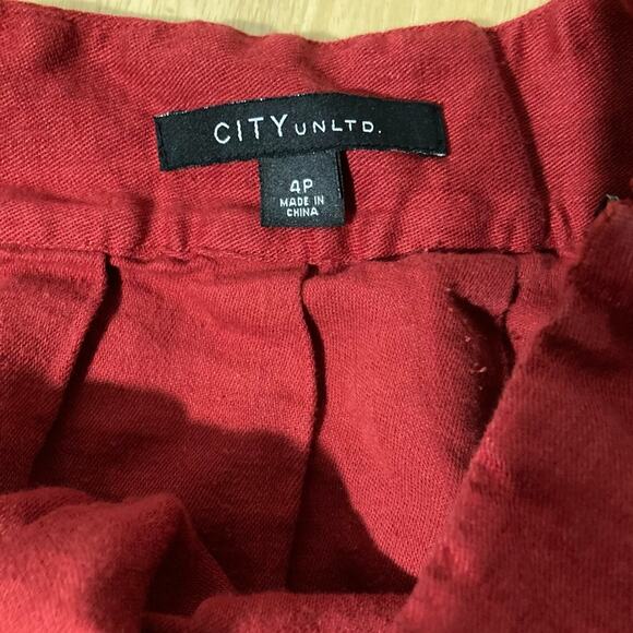 City Unltd Red Embroidered Skirt - Size 4P - Picture 4 of 5